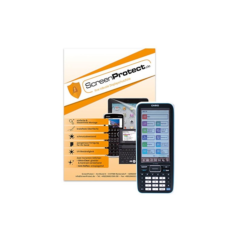 ScreenProtect UltraClear Screen Protector for Casio FX-CP 400 with Squeegee