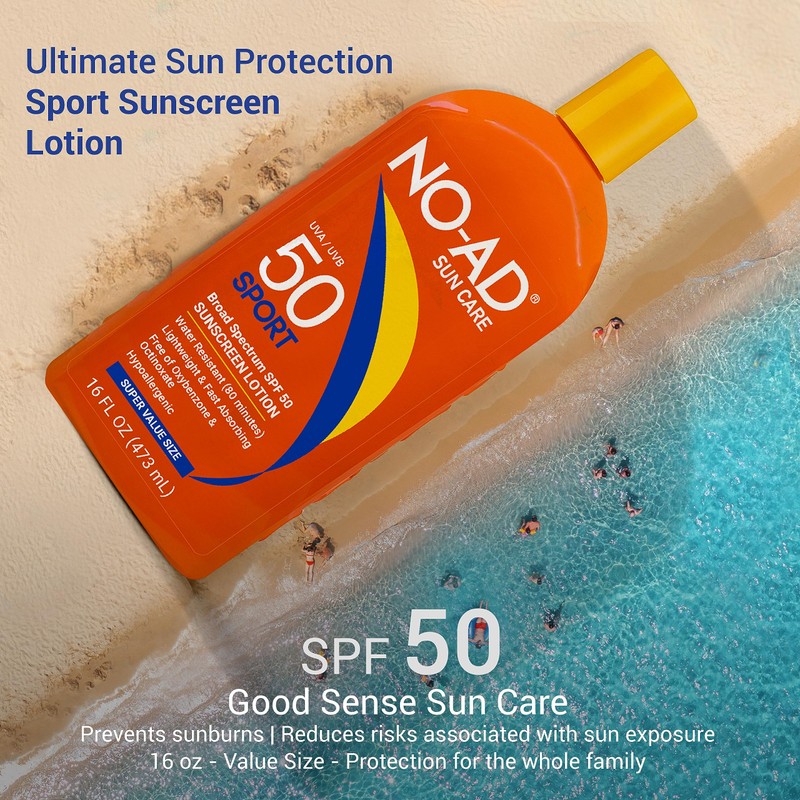 NO-AD Sport Sunscreen Lotion, SPF 50 16 oz