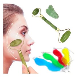 Pack Facial Universo en Linea con Rodillo de Jade, Guasha y Antifaz para Todo Tipo de Piel
