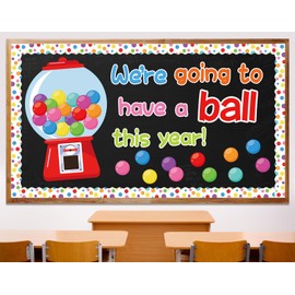 Gumball Machine Bulletin Board Decorations Back to School Bulletin Board Set Colorful Bubble Gumballs Cutouts Candy Themed Classroom Motivational Cutouts for School Wall Decals Decor
