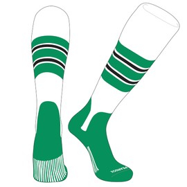 PEAR SOX OTC Baseball Softball Stirrup Socks (E, 5in) White, Kelly Green, Black, Kelly Green (S)