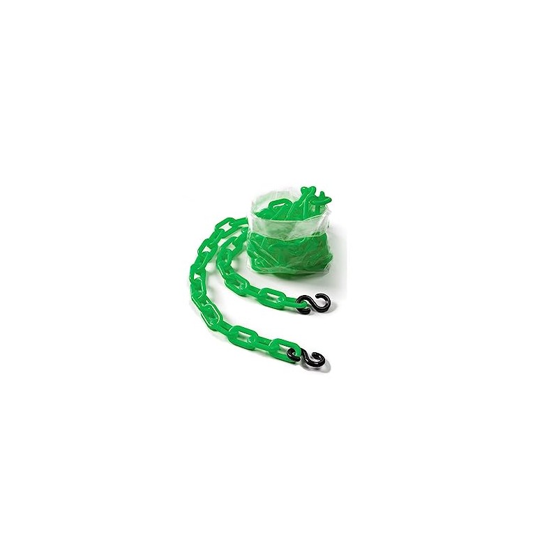 Plastic decorative safety security chain 10FT, Crowd Control Center (GREEN+SHOOKS)