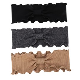 Mikinona Bow Headband Set 3 Pcs Fashion Hair Accessory Comfortable Fabric for Yoga Fitness Sports