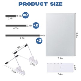 AIHSUMC Knitting Pattern Holder, Metal Chart Keeper Pattern Holder 12 x 7.8 Inch Metal Magnet Board 9 Pcs Cross Stitch Tool Accessories with 6 Magnet Strips 1 Bracket 1 Bookmark Magnifier with Ruler