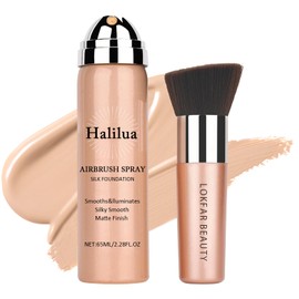 Airbrush Foundation Makeup Spray, Mini Travel Makeup,Silk Airbrush Flawless Setting Spray,Long-lasting&Waterproof Foundation for Smooth Radiant Creamy Skin,Breathable Anti-aging(01# Natural)