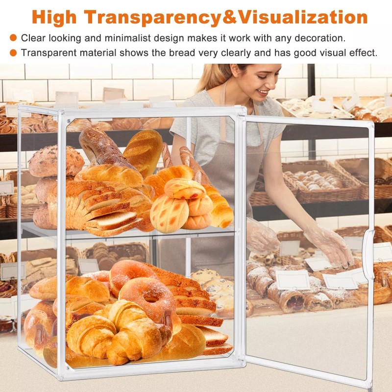 YMJOINMX Large Clear Bread Box For Kitchen Countertop Storage Container