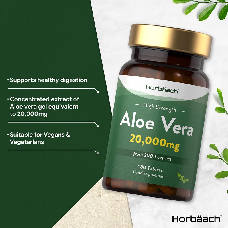 Aloe Vera Tablets | High Strength 20000mg | 180 Count