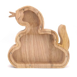 Wooden Snake Dragon Horse Piggy Bank, 2025 Year of The Snake Zodiac Money Box, Clear View Acrylic Window, Handcrafted Money Jar for Home Decor & Birthday Gifts (Snake)