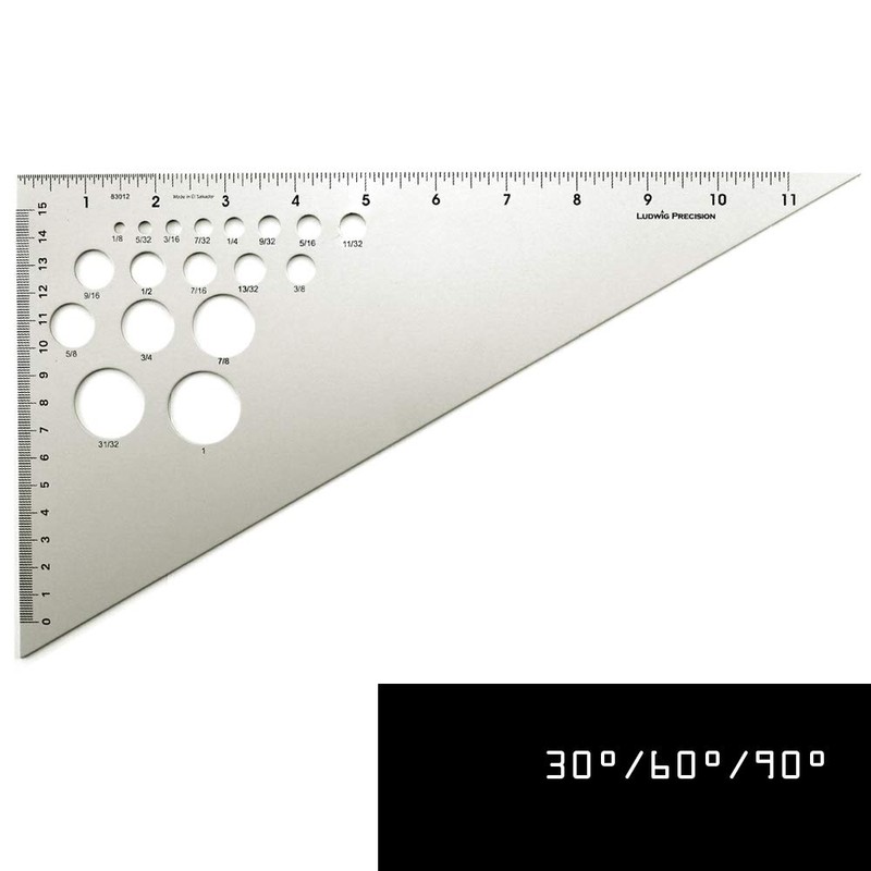 Ludwig Precision 12" 30-60-90-Degree Aluminum Drafting Triangle, 83012