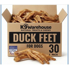 K9warehouse Duck Feet for Dogs – High Protein Dehydrated Dog Treats, Natural Crunchy Chews with Collagen, Glucosamine & Chondroitin for Joint & Hip Health, Dental Care, Small to Large Breeds (30 pcs)