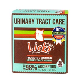 LICKS - Cat Urinary Tract Care - Omega 3 Fish Oil, Glucosamine, D-Mannose, and Craberry Extract - LiquiPaks - 30 Use