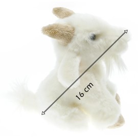 tachi Cuddly Toy Goat White Sitting Plush Toy Stuffed Toy Goat 16 cm
