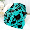 Turquoise Blanket Small Cyan Blue Throw Blanket Warm Green Fleece