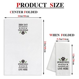 zcyhtqp Spoiled Dogs and Their Household Staff Live Here,Funny Kitchen Towels,Funny Dish Towels with Sayings,New Home Housewarming Gifts,Dog Kitchen Towel,Dog Lover Gift,Dog Mom