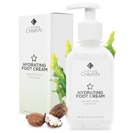 Crema hidratante para pies secos y agrietados, 8.5 onzas líquidas, extracto de algas marinas de hidratación profunda y manteca de karité, restaura la 