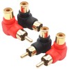 RCA Plug 90 Degree Right Angle Gold Plated Red 4pcs