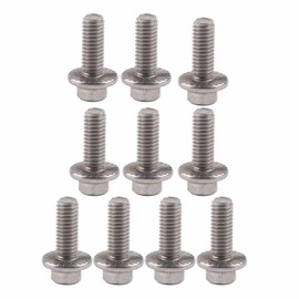Stainless Steel Screws M6 x 20, M6 Screws, M6 x 20 Stainless Steel Screws, M6 Stainless Steel B, Pack of 10, M6 Stainless Steel S04 Hex Flange Screws Washer Head Bolts Mounting (M6 x 20)