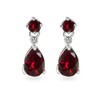 Sterling Silver Synthetic Ruby Teardrop Dangle Earrings