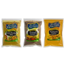 Premium Curry Powder - Ground Cumin (Geera) - Ground Tumeric Powder - 3-PACK COMBO (3 x 7 Oz)(3x200g)