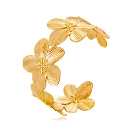 HEEYA Women's Gold Bangle Cuff Bracelet Adjustable Open Bracelet with Gift Box Anniversary Birthday Christmas, Stone