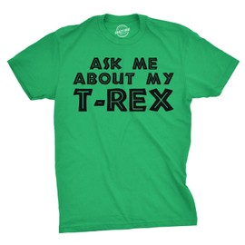 Mens Ask Me About My Trex T Shirt Funny Cool Dinosaur Flip Graphic Novelty Tees Mens Funny T Shirts Flip T Shirt for Men Funny Dinosaur T Shirt Novelty Green XL