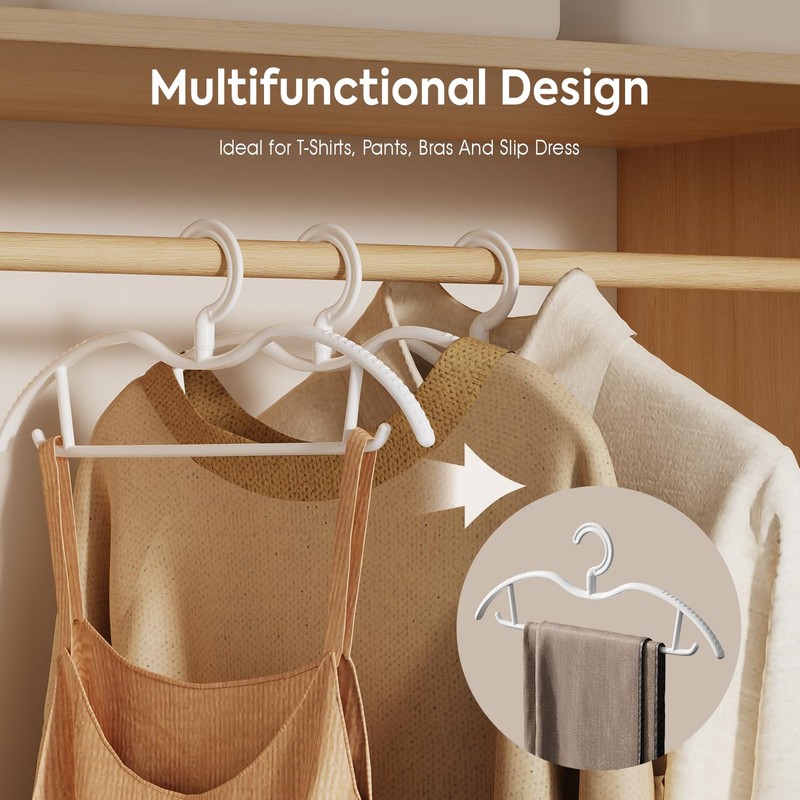 Premium Plastic Coat Hanger with 360 Swivel Hook, 20 Pack,