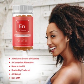 Vitamin B12 + MultiVitamin Gummy Vitamins | Natural Orange Chewable Gummy Vitamins for Adults & Children | One Months Supply - 30 Gummies | All-Natural, Gluten Free and Palm Oil Free Gummies