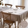 Winknowl Rustic Tablecloth, Cotton Linen Fabric Wrinkle Free Table Cloths,