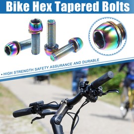A ABSOPRO Bicycle Stem Screw, Fixed Screw, Handlebar, Stem Bolt, Bike Stem Screw, MTB Bicycle Taper Bolt, Screw, M6x20mm, Socket Cap Screw, Steel, Color 10 Pcs