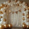 EMHOLDBU White Tulle Backdrop Curtain with Lights String 10x8ft Sheer