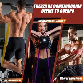 Bandas de Resistencia 13 PCS,Ligas de Resistencia para Ejercicio, Fuerte Bandas Elásticas para Pull Up & Crossfit - con 2 Ancla de Puerta, 2 Manijas, 