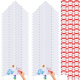 Libima 50 DIY Blank Kites Making Kit Bulk for Adults Decorating Coloring Kite Party Pack Painting Craft Kits for Church Outdoor Games Activities (Triangle)