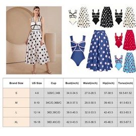2025 Nuevo Conjunto de Dos Piezas de bikini, Traje de Baño Conservador de una Pieza Al Estilo de la Falda, Traje de Baño y Falda de Una Pieza Con Lazo Frontal Recortado (Traje rojo,Mediano)