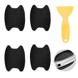 YAPKOLV 4 pieces exterior car stickers, carbon fibre protection film, scratch-resistant protective film, universal fit for most vehicles (black)