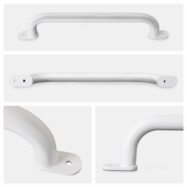 Purife 17 Inch Pack of 6 White Metal Playground Safety Handles - Playset Grab Handles, Swing Sets Hand Grips Grab Rail, Kids Monkey Bar for Indoor Playroom