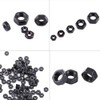 VOBOR M4 nut, black, pack of 100 nuts, M4 hex