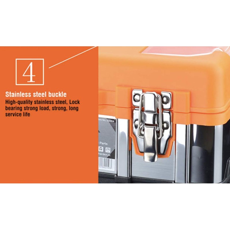 Edward Tool Stainless Steel Tool Box 16” - Small Metal