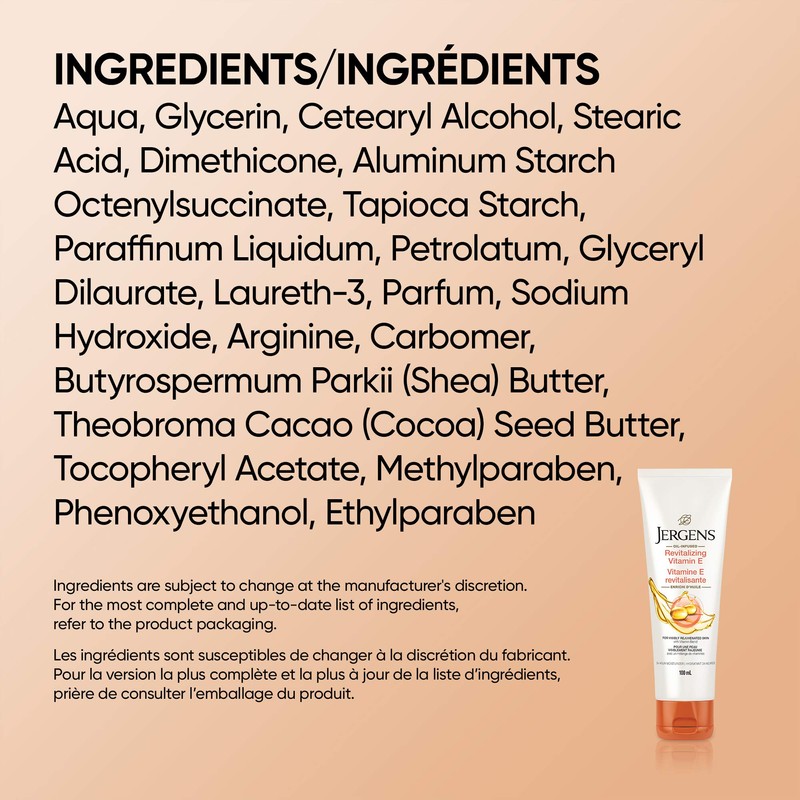 Jergens Travel Size Revitalizing Vitamin E Moisturizer & Body Lotion