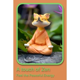 Fuzrea Zen Fox Figurine, Meditating Fox Buddha Statue for Home Decor, Living Room, Yoga & Meditation Accent, Shelf, Table, Desk Decor, Outdoor Garden Decor, Gifts for Women
