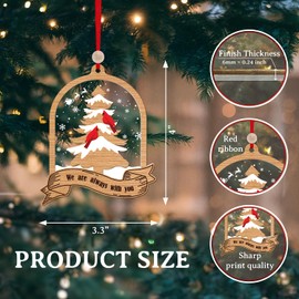 DEARMINE Cardinal Christmas Ornaments 2024, Red Cardinal Ornament, Cardinal Bird Memorial Gifts for Loss of Loved Ones (We are Always with You, Snow)