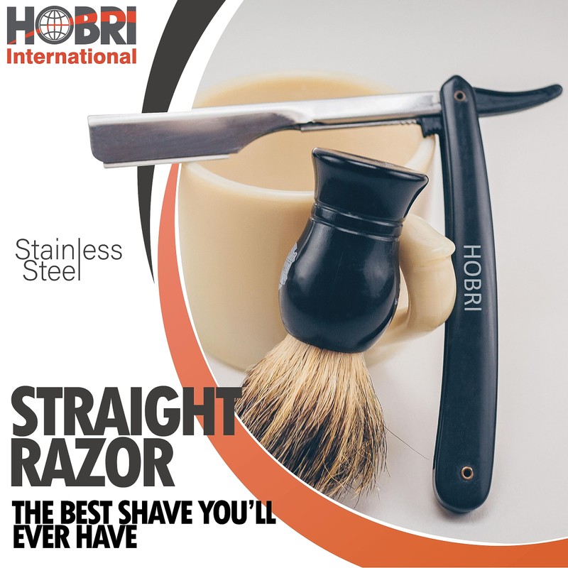 Professional Barber Straight Edge Razor with 10 Blades Men's Manual