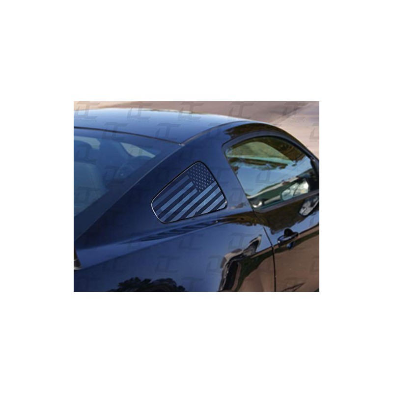 Decal Concepts Flat Black American Flag Rear Quarter Window Accent