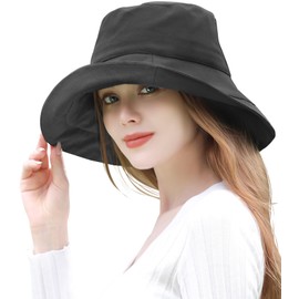 (Supervised by an Active Dermatologist) 100% UV Protection, Elegant Hat, Sun Protection, Sun Protection, Hat, Women's, UV Ray Hat, charcoal gray, 57.0 cm