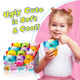 JA-RU Jumbo Foamie Axolotl Smushy Foodie (12 Axolotls Assorted) Ugly Cute Squishy Snack Toy for Boys & Girls. Slow Release Fidget for Kids, Teen, & Adult. Snaxolotl Collectible Party Favor. 4740-12