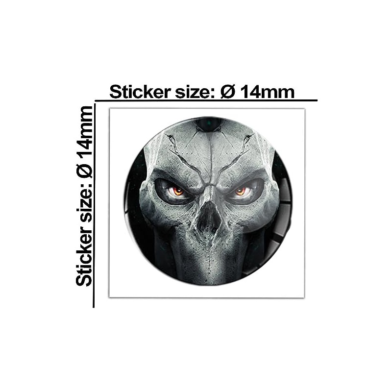 SkinoEu 2 x Diameter 14 mm Sticker Skull Key Emblem