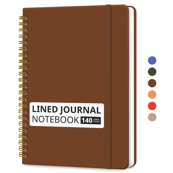 Lined Spiral Journal Notebook for Women & Men, 140 Pages,