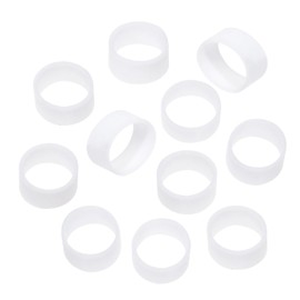 ONLYKXY 500pcs Mini Silicone Cable Ties 0.3 inch Diameter Flat Rubber Bands Elastic Reusable Thick Rubber Rings Supplies for School Home or Office Elasticity Coil Ring (White)