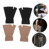SUPVOX 2 Pairs Sports Pressure Wrist Brace Mittens Fingerless Gloves