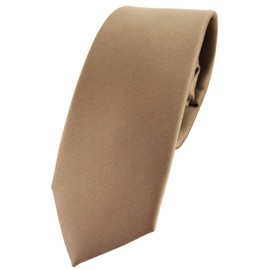 TigerTie Slim Satin Tie in Solid Colour in Various Colours -
