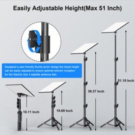 Starlink Mini Tripod Mount – Portable Starlink Mini Mount with 3-Level Height Adjustment, Tripod Stand for Outdoor Camping & RV Travel, Complete Starlink Kit Accessories